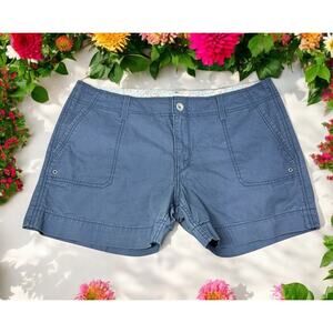Women's Levi's Blue Utility Shorts Sz 12 Cotton 5" Inseam Mid-Rise Casual